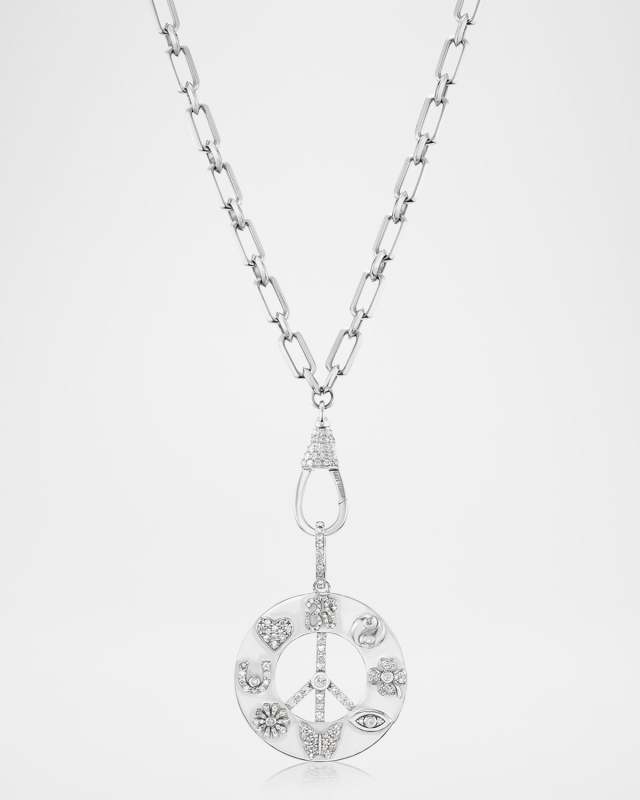 Peace and Love Manifestation Wheel Pendant on Soho Chain Necklace